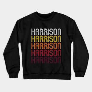 Harrison Retro Wordmark Pattern - Vintage Style Crewneck Sweatshirt